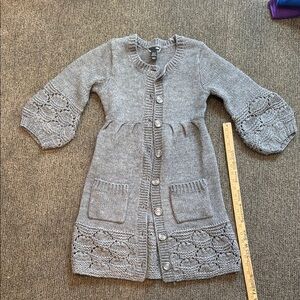 H&M crochet cardigan sweater grey xs